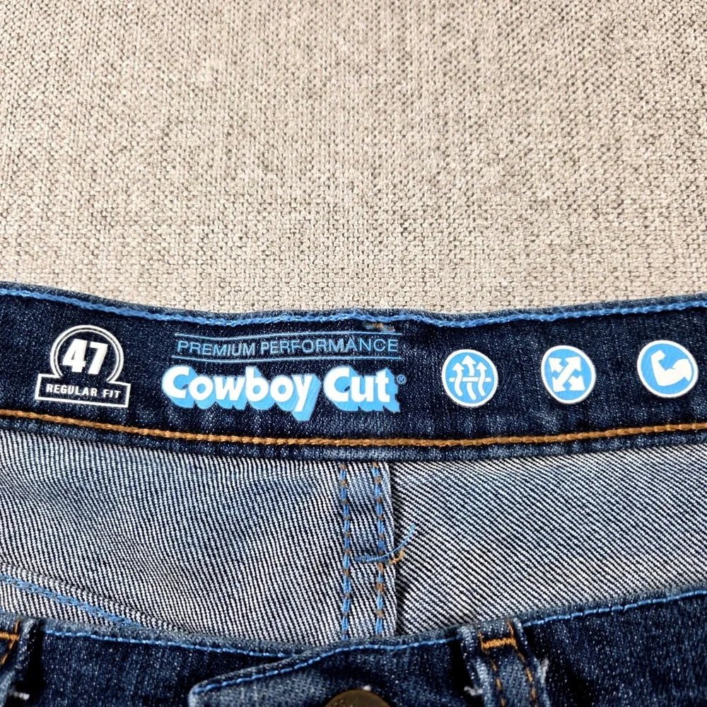 Wrangler Cowboy Cut Dark Wash Jeans Men's‎ 47 x 30 Regular Fit Western Rodeo